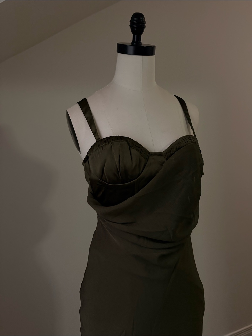 ASOS Olive Green Maxi Slip Dress